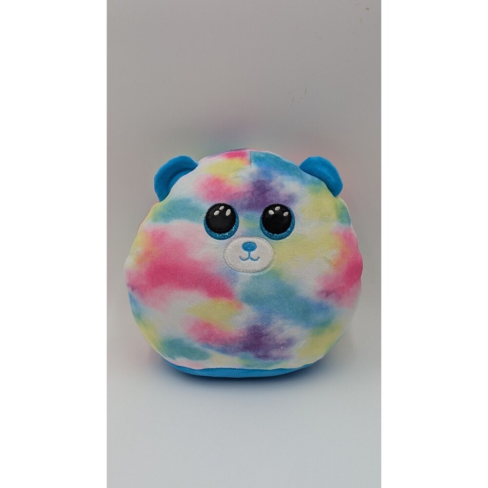 Ty Squish-A-Boos Hope Tie Dye Bear 8" Plush Pillow Stuffed Animal Beanie Boo NWT